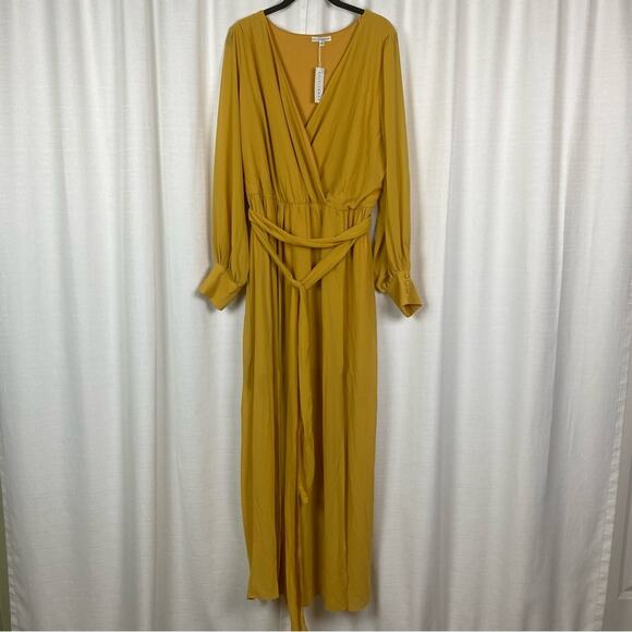 Baltic Born Mustard Yellow Celine Maxi Dress Sz.2X NWT - Picture 5 of 16